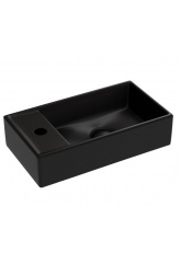Раковина Ceramicanova Element 407х217х100 мм, правая, подвесная, прямоугольная, черный матовый