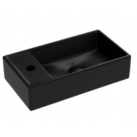 Раковина Ceramicanova Element 407х217х100 мм, правая, подвесная, прямоугольная, черный матовый