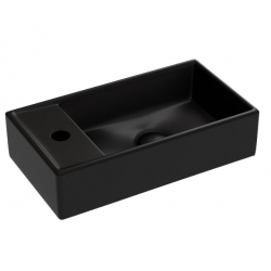 Раковина Ceramicanova Element 407х217х100 мм, правая, подвесная, прямоугольная, черный матовый