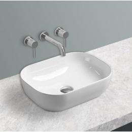 Раковина Vincea 455х330х130, накладная на столешницу, прямоугольная, белый