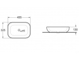 Раковина Vincea 455х330х130, накладная на столешницу, прямоугольная, белый