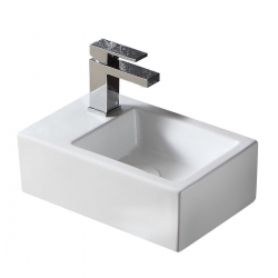 Раковина Azario 370х235х125 левая, подвесная, прямоугольная, белый