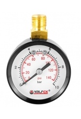 Манометр радиальный верхнее подключение Valfex 50мм, 10bar, 1/4", с контрольной стрелкой