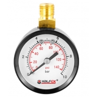 Манометр радиальный верхнее подключение Valfex 50мм, 10bar, 1/4", с контрольной стрелкой