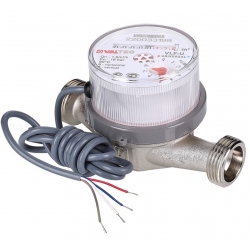 Счётчик воды Dy15мм Valtec VLF-15U-I L80мм, 1,5м3/ч, с импульсным выходом, без сгонов ХВС, ГВС