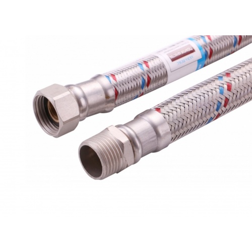 Гибкая подводка для воды прямая 3/4"вр х 3/4"нр, 1,5 м, Аквалюкс Гигант сталь нержавеющая купить в интернет магазине Санрай73