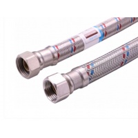 Гибкая подводка для воды прямая 3/4"вр х 3/4"вр, 1,5 м, Аквалюкс Гигант сталь нержавеющая