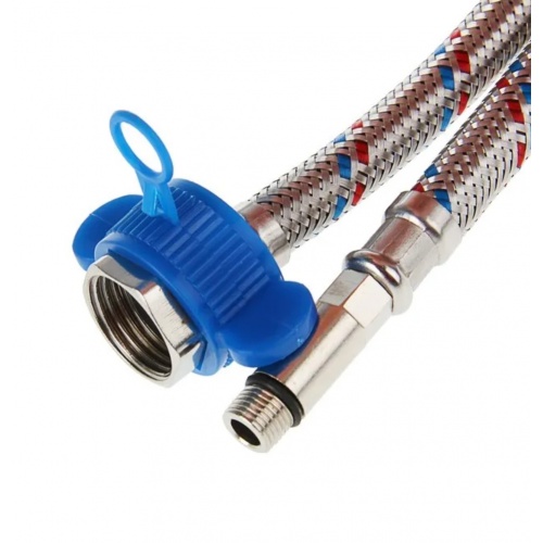 Гибкая подводка для воды 1/2"вр х М10нр(35мм), 0,4 м, AquaKratos сталь нержавеющая АКv-235 купить в интернет магазине Санрай73