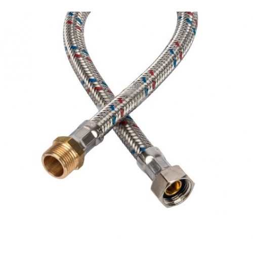 Гибкая подводка для воды 3/8"вр х 3/8"нр, 0,4 м, Stout сталь нержавеющая купить в интернет магазине Санрай73