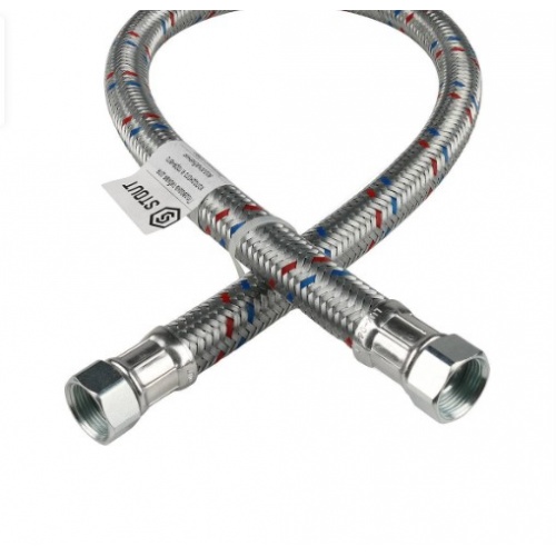 Гибкая подводка для воды 3/4"вр х 3/4"вр, 1,0 м, Stout сталь оцинкованная купить в интернет магазине Санрай73