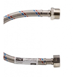 Гибкая подводка для воды 1/2"вр х 1/2"нр, 0,3 м, VRT сталь нержавеющая