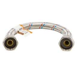 Гибкая подводка для воды 1/2"вр х 1/2"вр, 0,3 м, VRT сталь нержавеющая