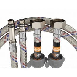 Гибкая подводка для смесителя пара 1/2"вр х М10нр, 0,6 м, Elghansa, усиленная, сталь нержавеющая