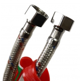 Гибкая подводка для воды прямая 1/2"вр х 1/2"вр, 0,6 м Vieir сталь нержавеющая в силиконовой оплетке