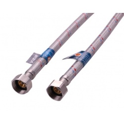 Гибкая подводка для воды прямая 1/2"вр х 1/2"вр, 0,6 м Vieir сталь нержавеющая в силиконовой оплетке