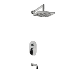 Встраиваемый комплект для ванны с изливом и верхней душевой насадкой WasserKraft A13028