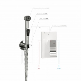 Встраиваемый комплект для биде со шлангом 100 см WasserKraft A010656WHITE