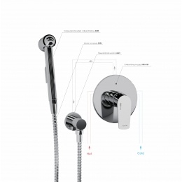 Встраиваемый комплект для биде со шлангом 100 см WasserKraft A06156