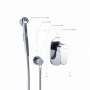 Встраиваемый комплект для биде со шлангом 120 см WasserKraft A15357