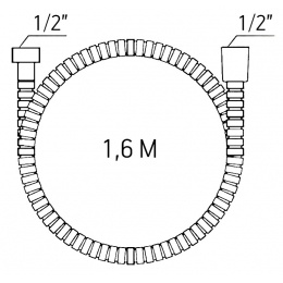 Шланг для душа ESKO BMSH16, 160 см, черный
