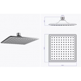 Верхний душ LEMARK LM8035C, 1 режим, 200х200