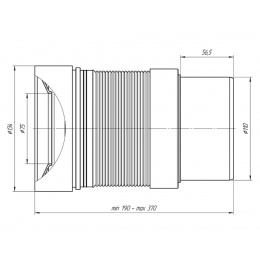 Гофра для унитаза 75/134 × 110, длина 190-370мм Ани пласт К821