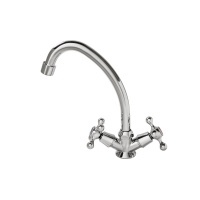 Смеситель для кухни Frap F4008, двухвентильный, высокий поворотный излив