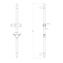 Штанга душевая Lemark LM8063C, с двойным крючком