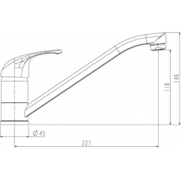 Смеситель для кухни ESKO Riga RG05, однорычажный, длинный излив