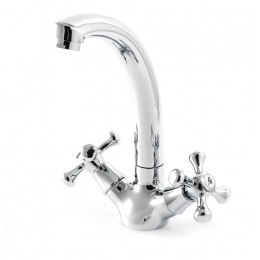 Смеситель для кухни Santrek Aqua 410 Classic Lux SL594, двухвентильный, поворотный излив, хром