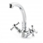 Смеситель для кухни Santrek Aqua 410 Classic Lux SL594, двухвентильный, поворотный излив, хром