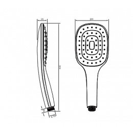 Лейка душевая ViEiR VR1002, 1 режим, 100 мм