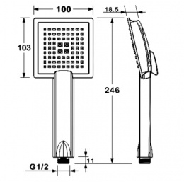 Лейка душевая ViEiR VR3083C, 3 режима, 100 мм