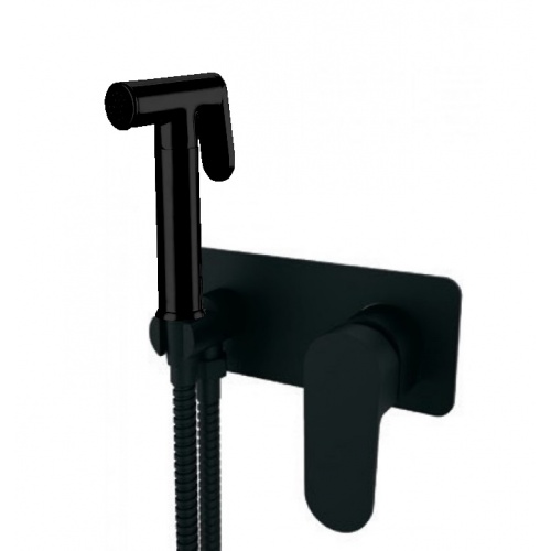Смеситель с гигиеническим душем VIEIR V283553C, встраиваемый, однорычажный, черный купить в интернет магазине Санрай73