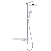 Душевая стойка Gllon SF1201W, однорычажная, тропический душ, ручная лейка, белый