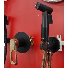 Смеситель с гигиеническим душем VIEIR V293553CL, встраиваемый, однорычажный, черный