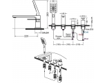 Смеситель на борт ванны Timo Torne 4330/00Y, 4 отверстия, излив, однорычажный, ручной душ