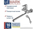 Смеситель для ванны Lemark plus Grace LM1551C, однорычажный, длинный излив, с ручной лейкой