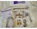Смеситель для ванны Lemark plus Spirit LM1951C, двухвентильный, длинный излив, с ручной лейкой