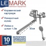 Смеситель для ванны Lemark Luna LM4117C, однорычажный, длинный излив, ручная лейка