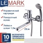 Смеситель для ванны Lemark Partner LM6513C, однорычажный, длинный излив, ручная лейка