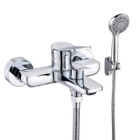 Смеситель для ванны VIEIR V053531, однорычажный, короткий излив, ручной душ