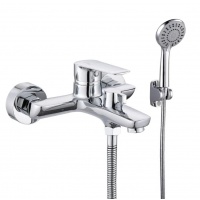 Смеситель для ванны VIEIR V073531, однорычажный, короткий излив, ручной душ