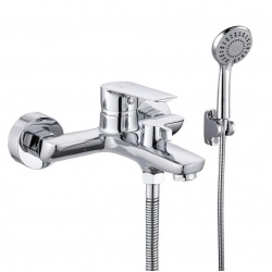 Смеситель для ванны VIEIR V073531, однорычажный, короткий излив, ручной душ