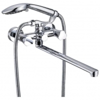 Смеситель для ванны VIEIR V150141, двухвентильный, длинный излив, ручной душ