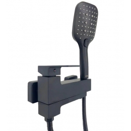 Смеситель для ванны VIEIR V393531C, однорычажный, короткий поворотный излив, ручной душ, черный