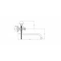 Смеситель для ванны G-Lauff JMX7-A605, с ручной лейкой, двухвентильный, длинный излив