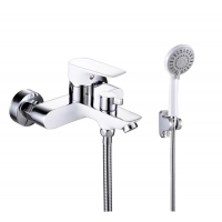 Смеситель для ванны VIEIR V263531F, однорычажный, короткий излив, ручной душ