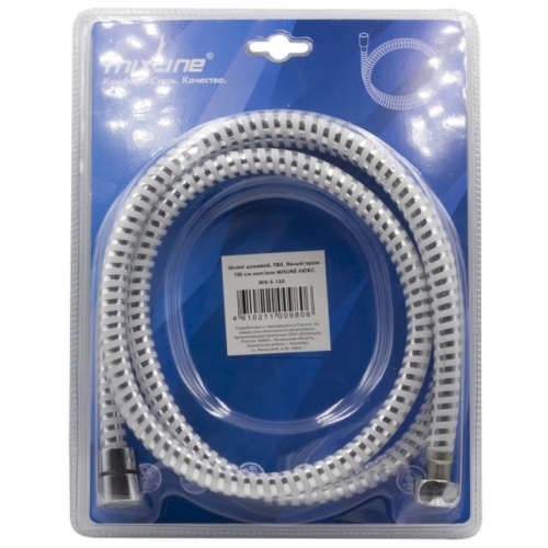 Шланг для душа Mixline MIX-5-150, ПВХ, хром/белый купить в интернет магазине Санрай73