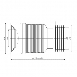 Гофра К828 для унитаза Ани 225/520